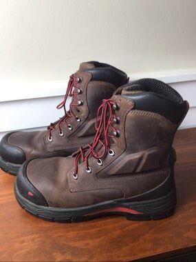 Red Wing  Burnside  Brown Leather Work Boots with steel toe Sz 8.5
Quality made